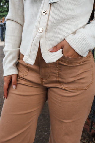 Simple Slate Patch Pocket Pants • Tan