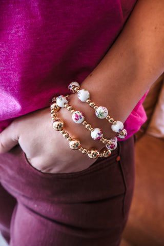 Secret Garden Floral Bracelet • White Multi