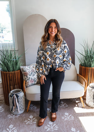 Fall Frenzy 2 • Block Print Peasant Top - FINAL SALE