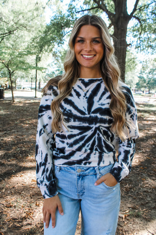 Thinking Out Loud Tie Dye Top • Midnight - FINAL SALE