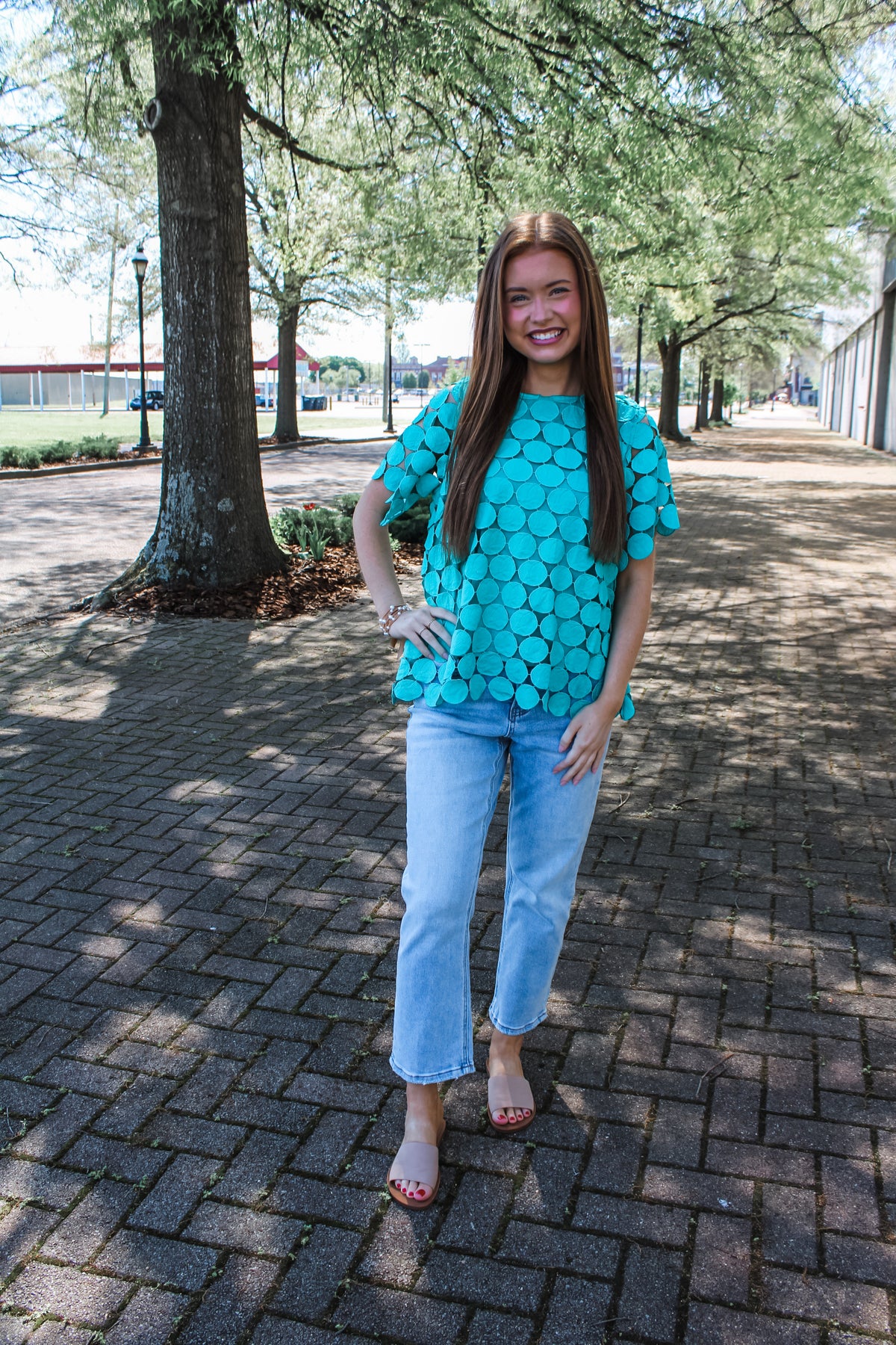 Full Circle Lace Top • Teal