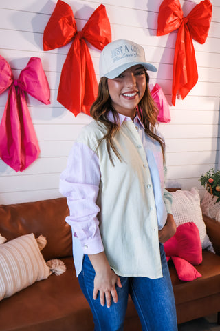 Seeking Sunshine Colorblock Shirt • Stripe Mix