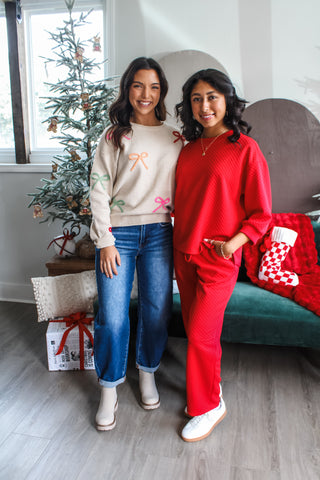 Merry & Bright Pant Set • Classic Red