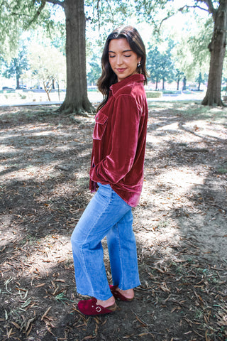Velvet Dreams Button Down • Berry - FINAL SALE