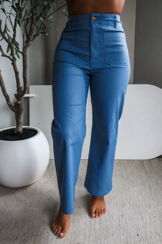 Sutton patch pocket pant • denim blue