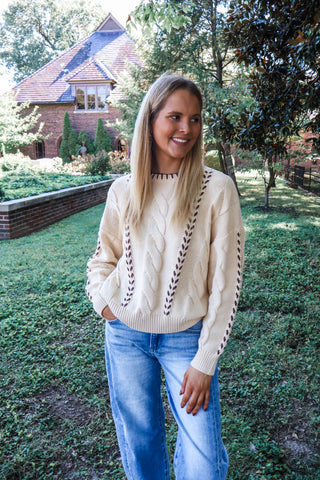 Stitched In Style Cable Sweater • Cream