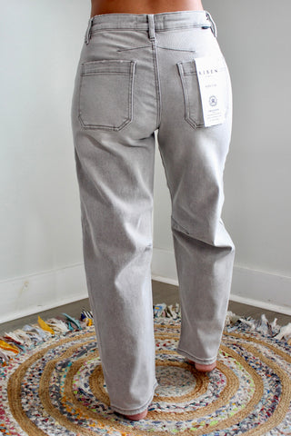 Maia Patch Pocket Barrel Jean • Light Grey