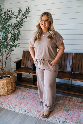 Breeze On By Pant Set • Mocha - PLUS