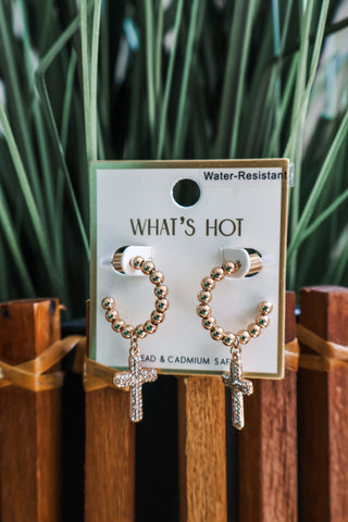 Inner Sparkle Hoop Earrings • Gold