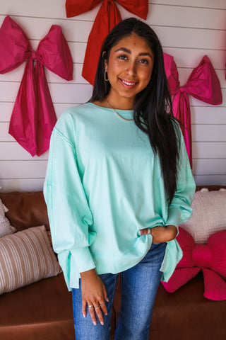 Over & Out Crewneck Tee • Mint