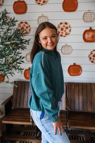 Ember Mock Neck Pullover • Juniper