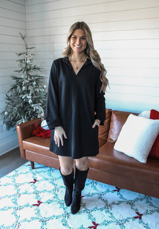 Merry Minimalist Pocket Dress • Black