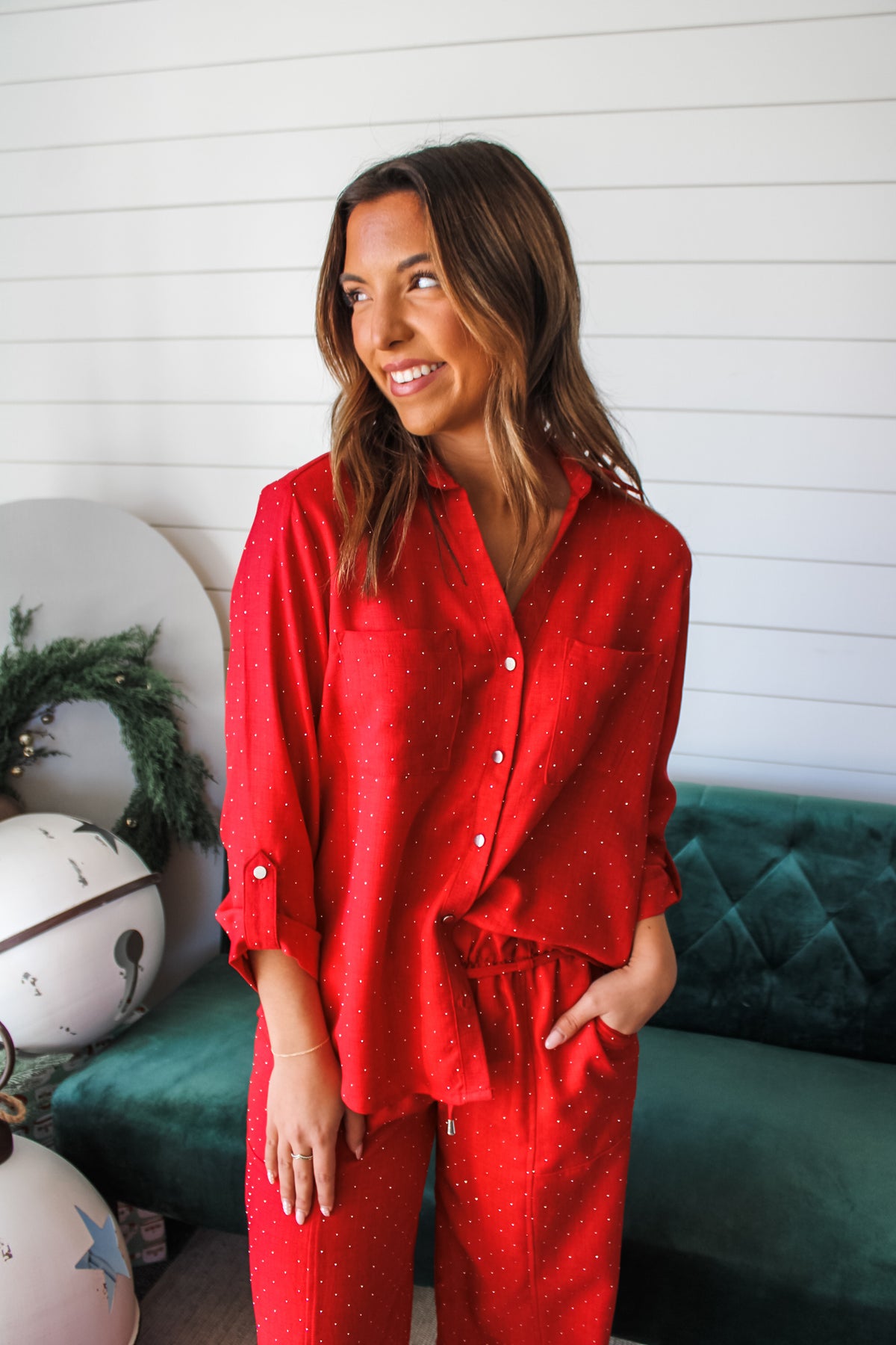 Sophisticated Sparkle Top • Red