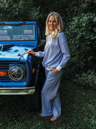 Fall In Line Pant Set • Blue Stripes