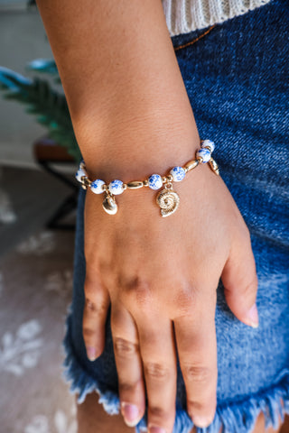 Under The Sea Charm Bracelet • White/Blue
