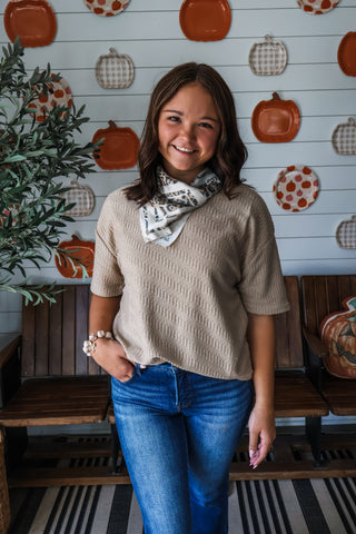 Fireside Thread Textured Top • Light Mocha