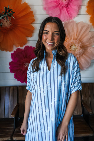 Stripes Social Midi • Blue Floral