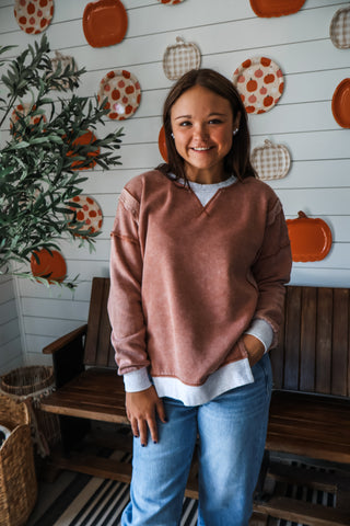 Campfire Crush Pullover • Rust