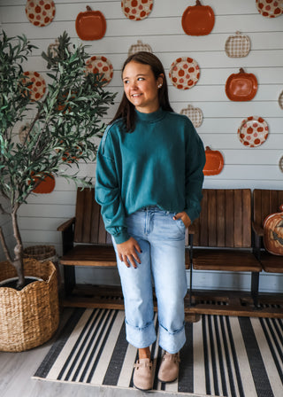 Ember Mock Neck Pullover • Juniper