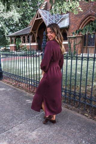 Orchard Stroll Pleat Waist Midi • Espresso