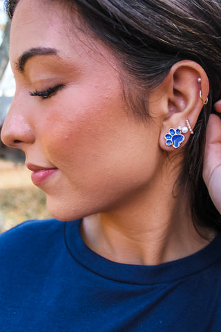 Dreaming Of A Wildcats Christmas Earrings • Blue