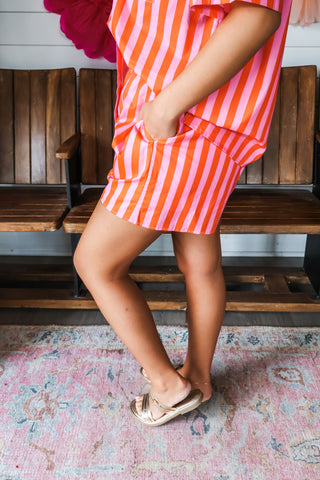 Summer Stripes Shorts • Pink/Orange