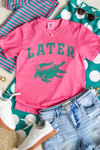 Later Gator Graphic Tee • Pink