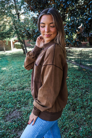 Out Of Pocket Pullover • Brown