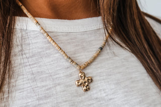 Everyday Miracles Cross Necklace • Sand