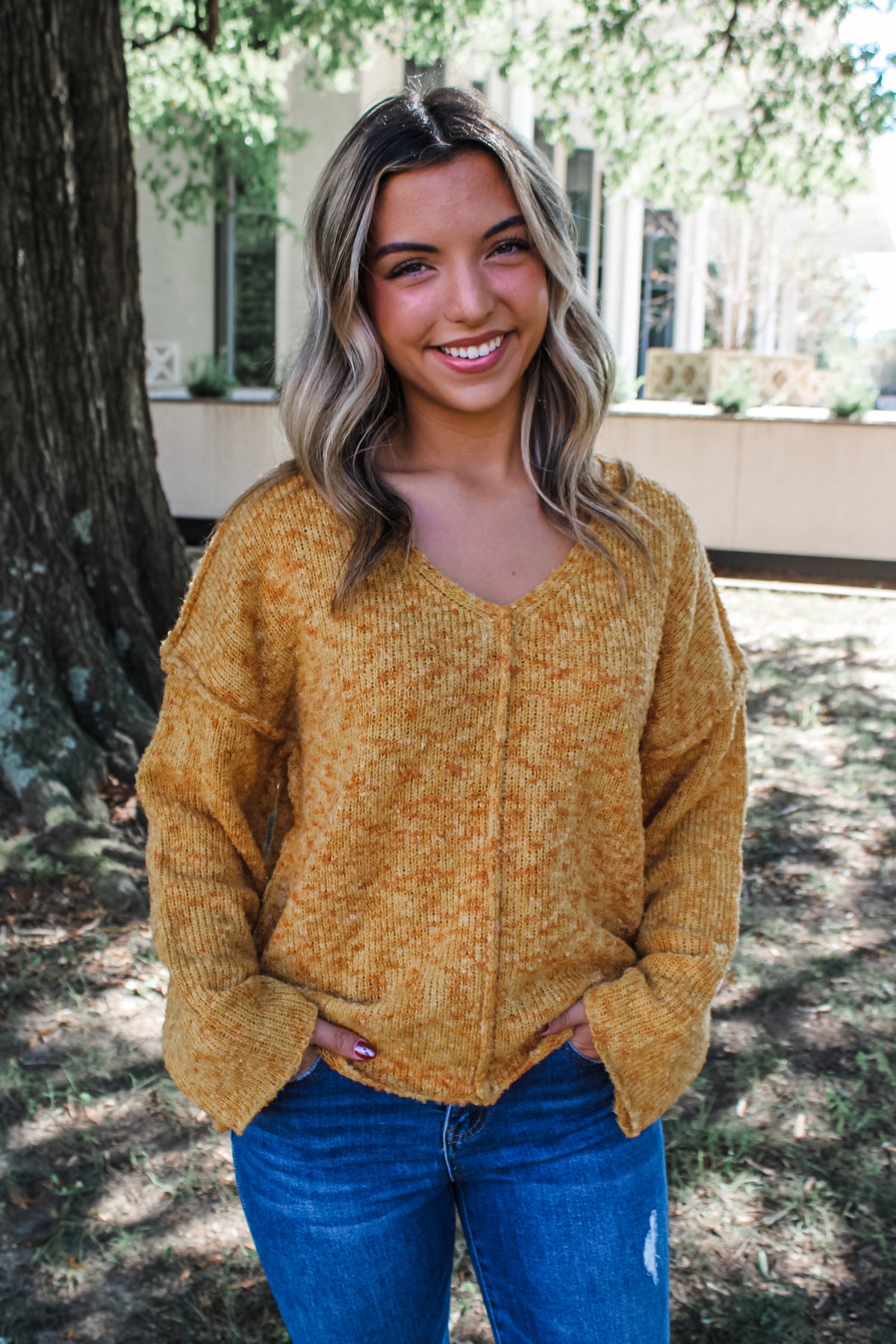 Teddy Speckled Sweater • Mustard