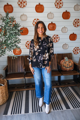 Magnolia Blooms • Black Floral