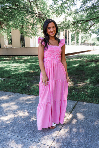 Summer Loving Gingham Maxi • Cherry Red