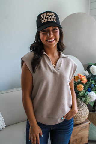 Grace Upon Grace Trucker Hat • Black