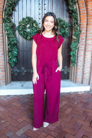 Modern Elegance Jumpsuit • Dark Wine