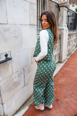 Sunday Spot Scallop Pants • Sage Dot