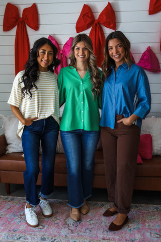 Petal Paradise Embroidered Top • Green