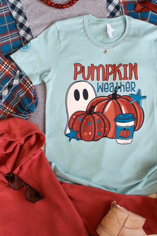 Pumpkin Weather Graphic Tee • Sage