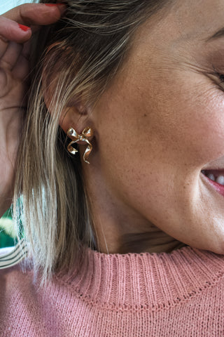 Ever After Bow Earrings • Gold