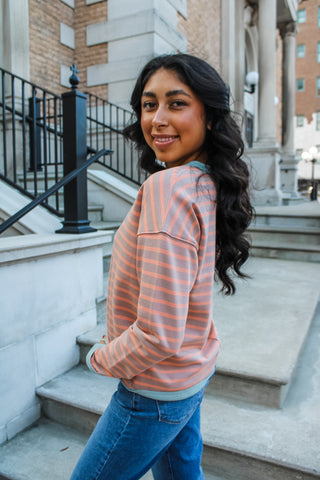 Mix & Match Stripes • Mocha/Peach