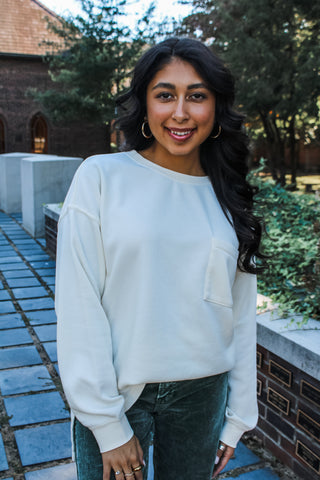 Easy Pocket Pullover • Cream