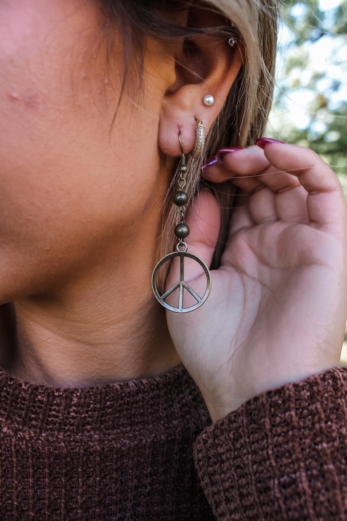 Inner Peace Earrings • Bronze