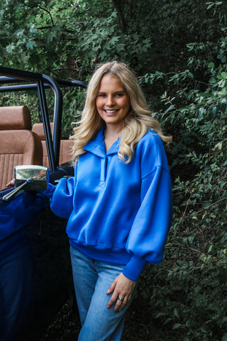 Aspen Snap Button Pullover • Blue