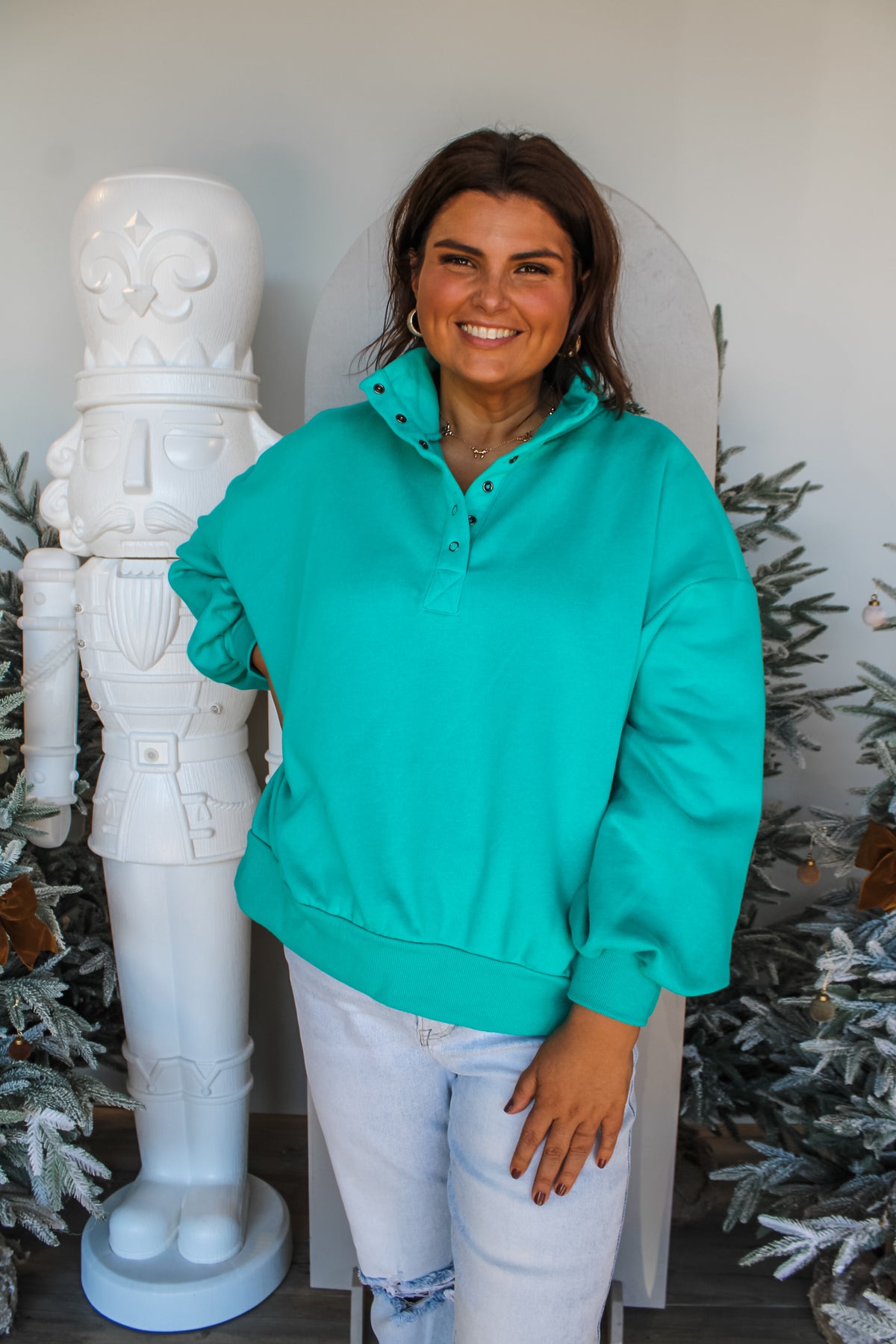 Comfort & Joy Pullover • Green - PLUS