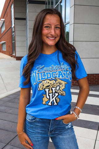 Vintage Wildcats Graphic Tee • Heather Blue