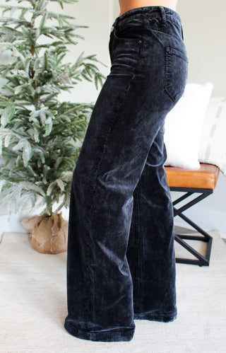 Cori Corduroy Wide Leg • Black