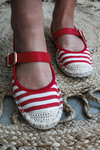 Madeline Espadrille Ballet Flat • Red Stripe