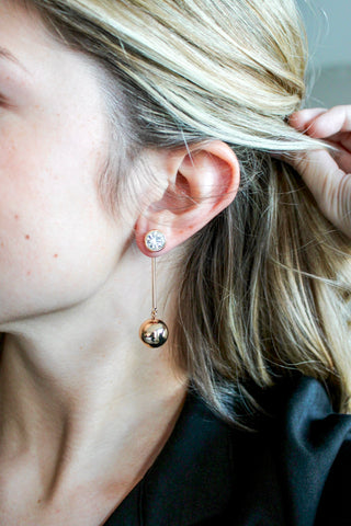 Dangle & Drop Ball Earrings • Gold