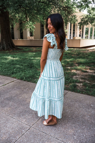 Summer Orchard Floral Midi • Green