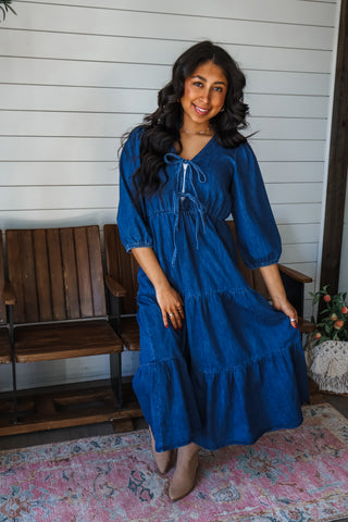 Denim Darling Ruffle Midi - FINAL SALE