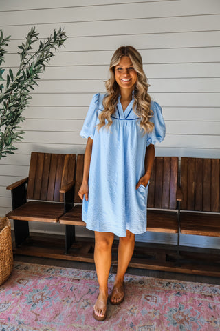Open Skies Pocket Dress • Blue